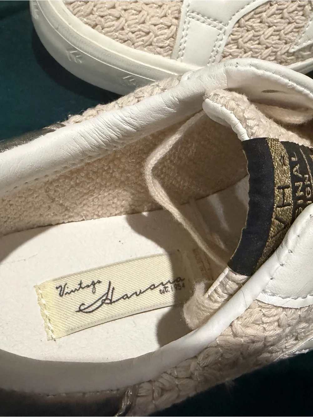 Vintage Havana Beige Knit Star Sneakers with White Trim